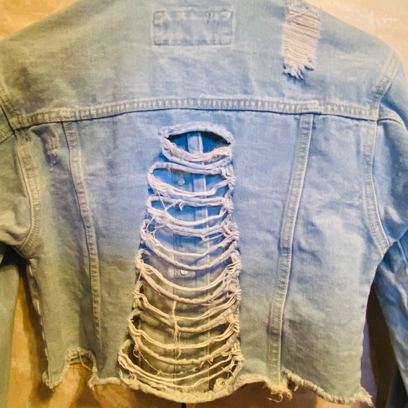 Denim Blvd. Distressed Denim Jacket - Picture 3 of 6